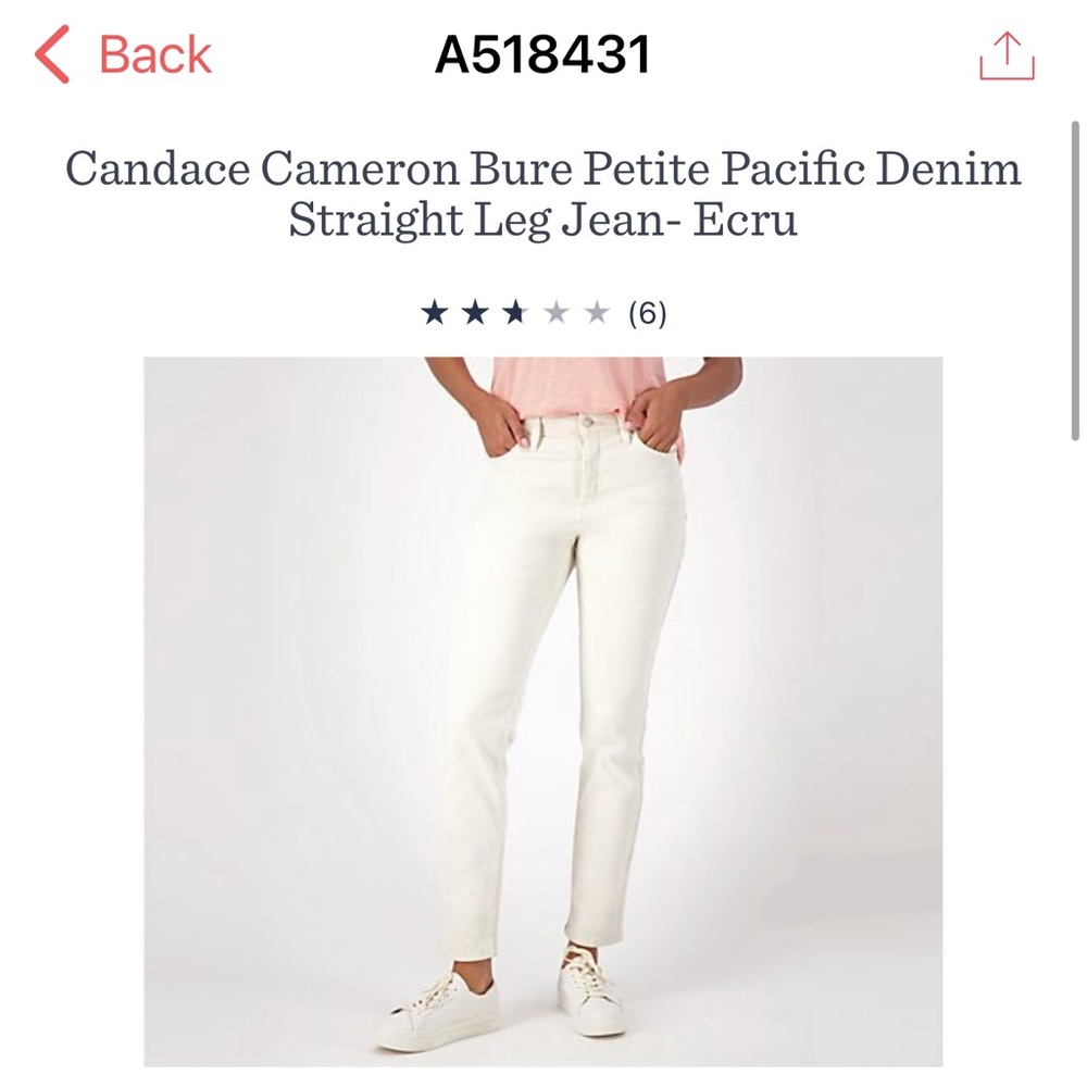 🐷🆕 Candace Cameron Bure Ecru Button Fly Jean - Picture 14 of 16
